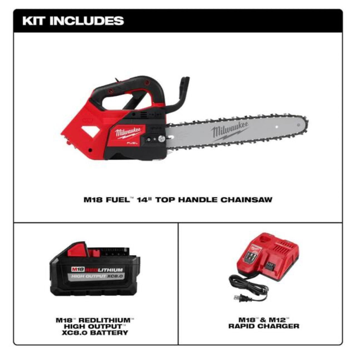Milwaukee M18 FUEL™ 14" Top Handle Chainsaw