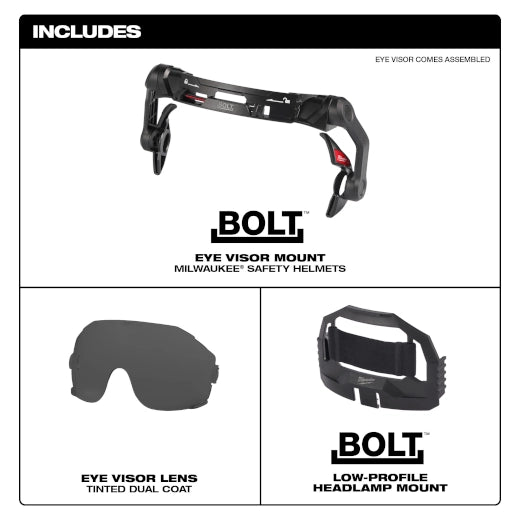 Milwaukee BOLT™ Eye Visor - Dual Coat Lens (Compatible with Milwaukee® Safety Helmets)