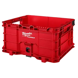 Milwaukee PACKOUT 18.6 in. Tool Storage Crate Bin with Carrying Handles and 50 lbs. Weight Capacity