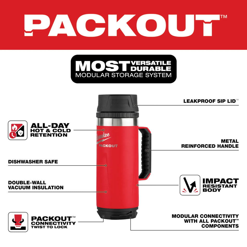 Milwaukee PACKOUT™ 18oz Insulated Mug with Sip Lid